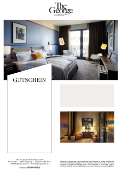 Gutscheinvorlage zeigt im Kopfbereich ein Zimmer der M Room Kategorie